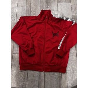 Rare Vintage Tapout Y2K Warrior Full Zip Track Jacket Red Men Sz Large Baggy UFC